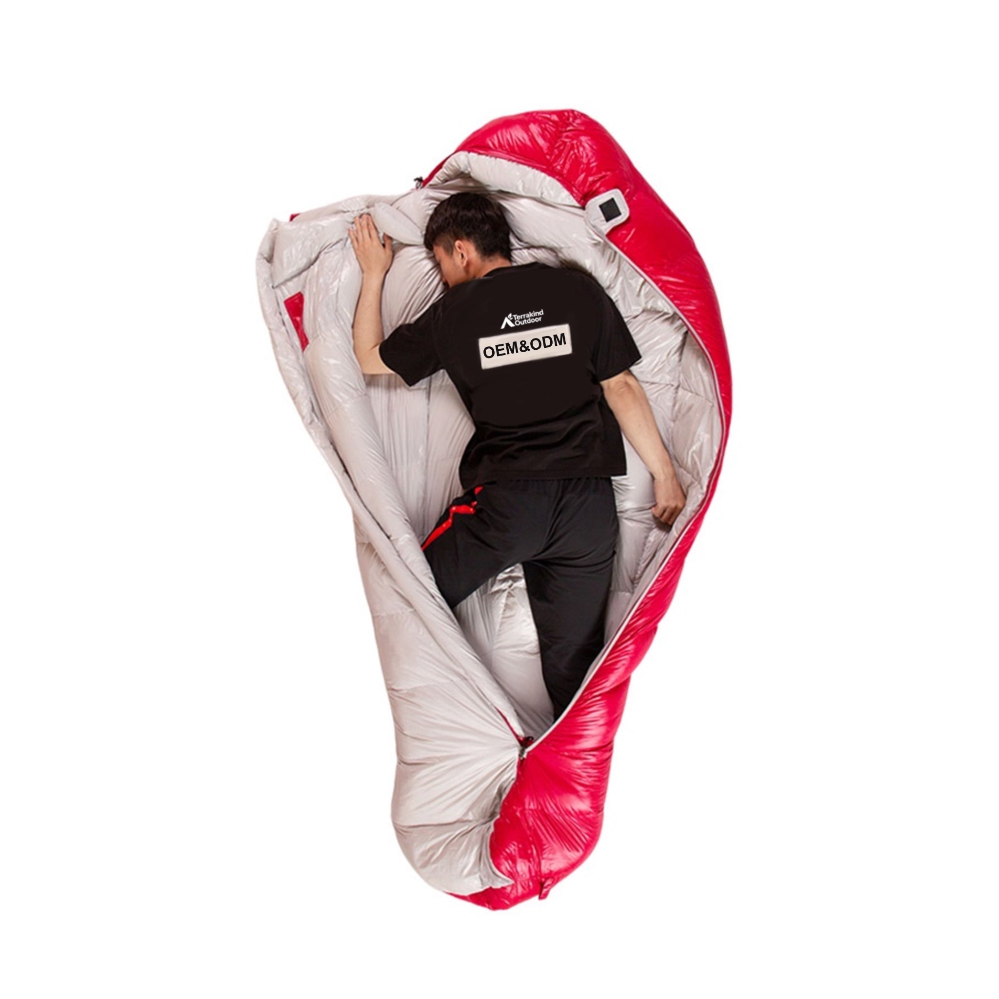 Waterproof Lightweight 15-20D Nylon Down Winter Mummy Sleeping Bag for Cold Weather Camping & Hiking