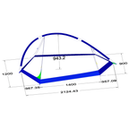 Ultralight 1 Person Single Pole Double Side Tent, Portable Lightweight Backpacking Tent for Short Hiking Camping