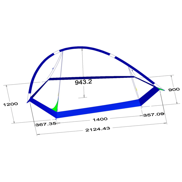 Ultralight 1 Person Single Pole Double Side Tent, Portable Lightweight Backpacking Tent for Short Hiking Camping