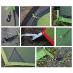 Ultralight 1 Person Single Pole Double Side Tent, Portable Lightweight Backpacking Tent for Short Hiking Camping