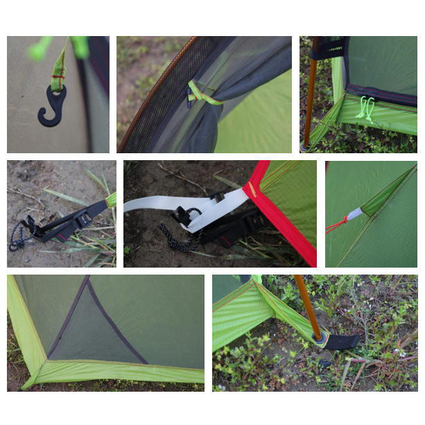 Ultralight 1 Person Single Pole Double Side Tent, Portable Lightweight Backpacking Tent for Short Hiking Camping