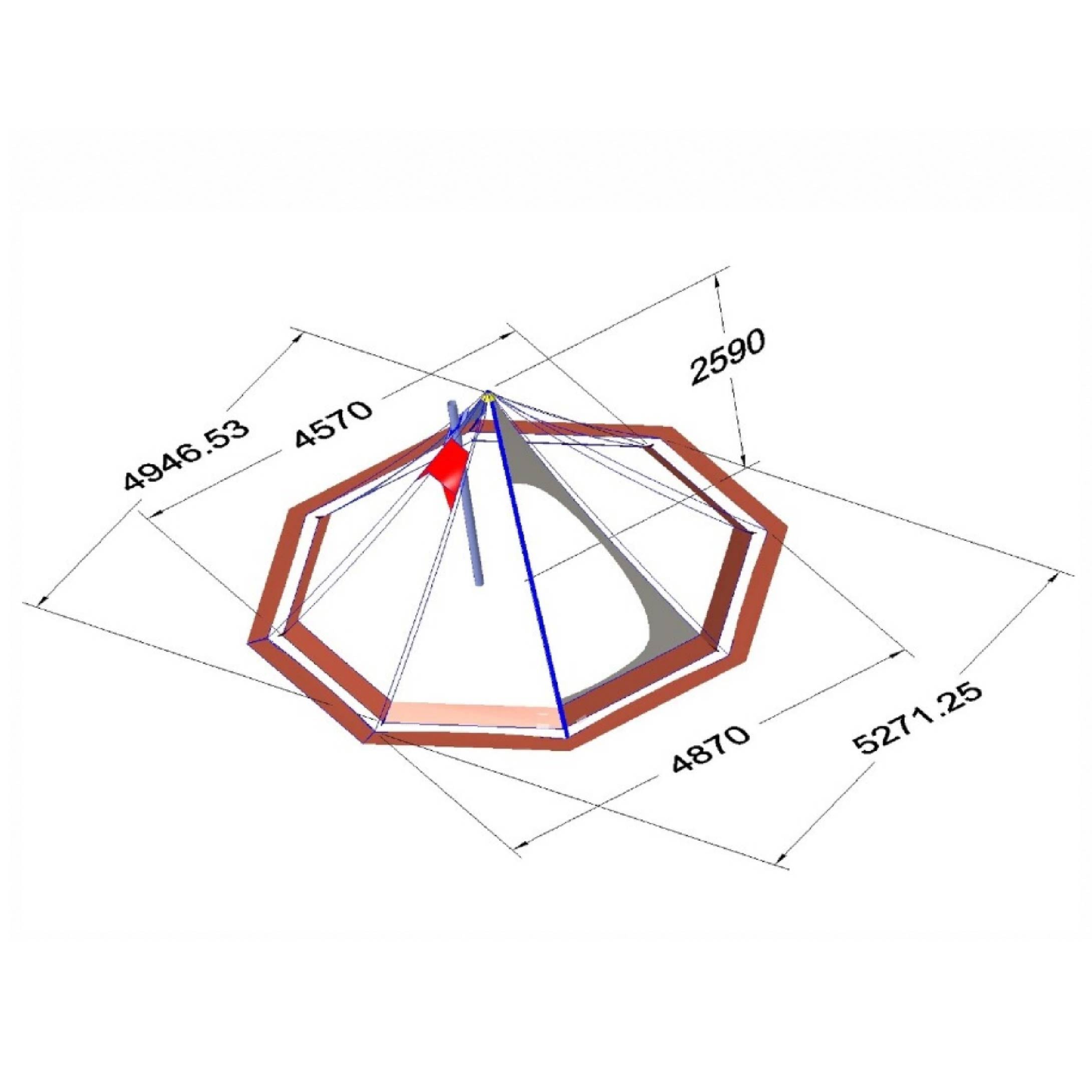 Stock Large Pyramid Camping Tent PU3000mm Waterproof Flame Retardant 40D Nylon Bell Tent