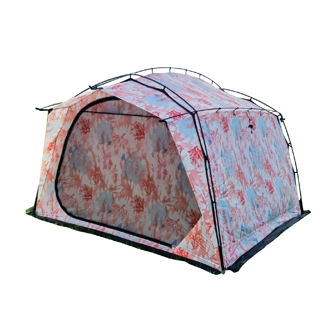 Stylish Print 4-Person Waterproof Camping Tent Lightweight 11kg Family Tent with Aluminum Poles