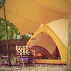 4-Season Double-Layer Luxury Glamping Large Dome Tent with Fish-Eye Star View Window