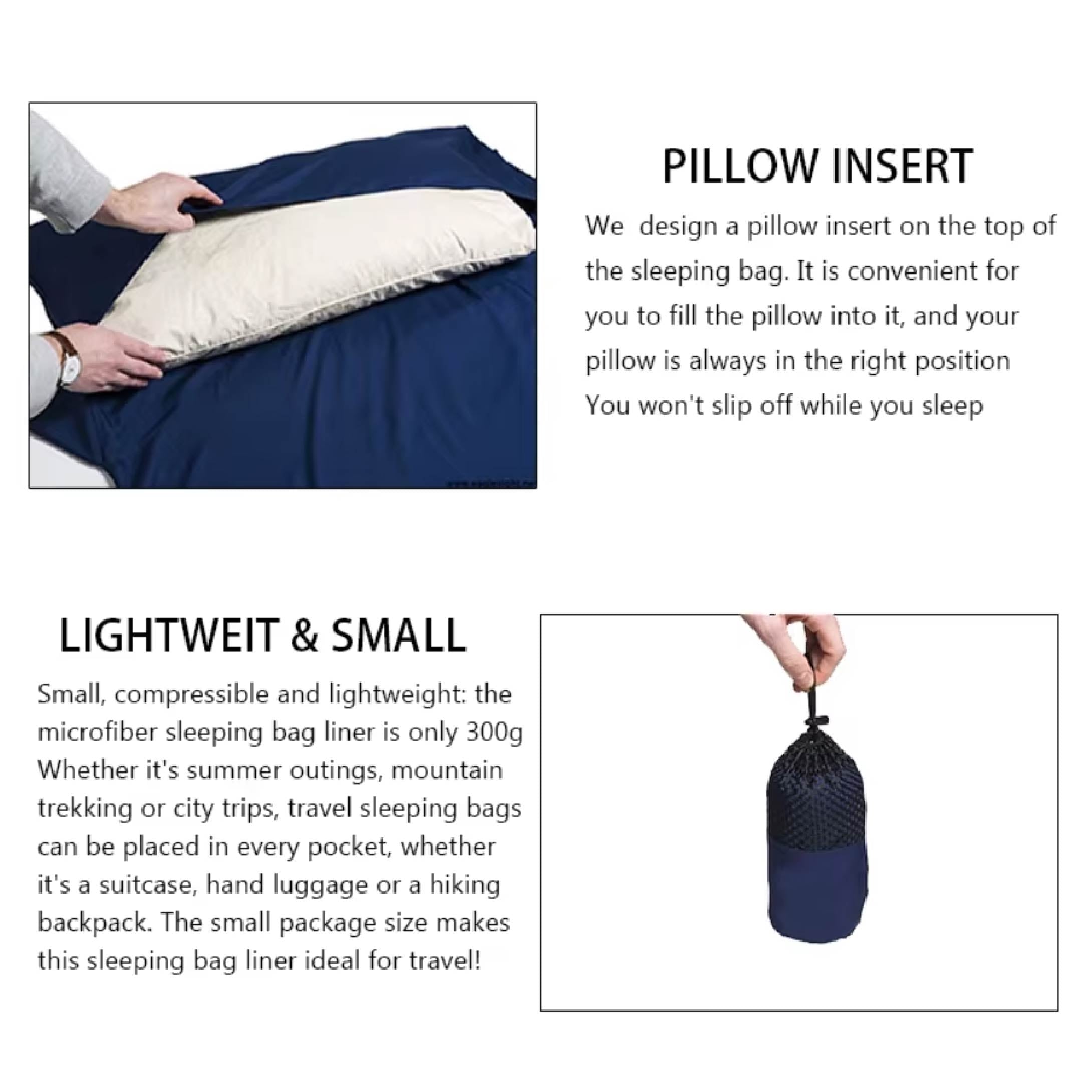 Ultra Light Sleeping Bag Liner for Camping & Travel
